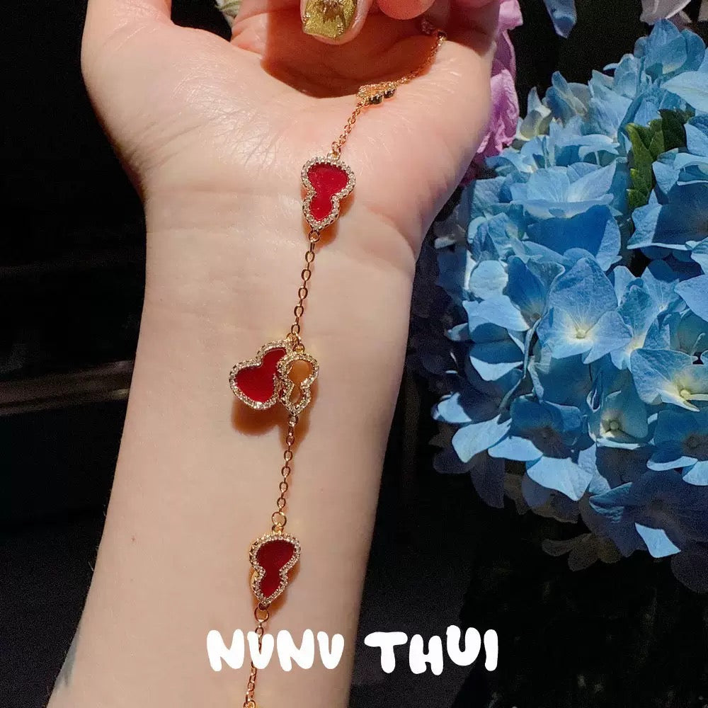 Jewelry Tiger's Eye Stone Mother-of-Pearl Gourd Hand Chain New Chinese Style Blue Turquoise Bead Gourd Hand Chain Stacking Wearing