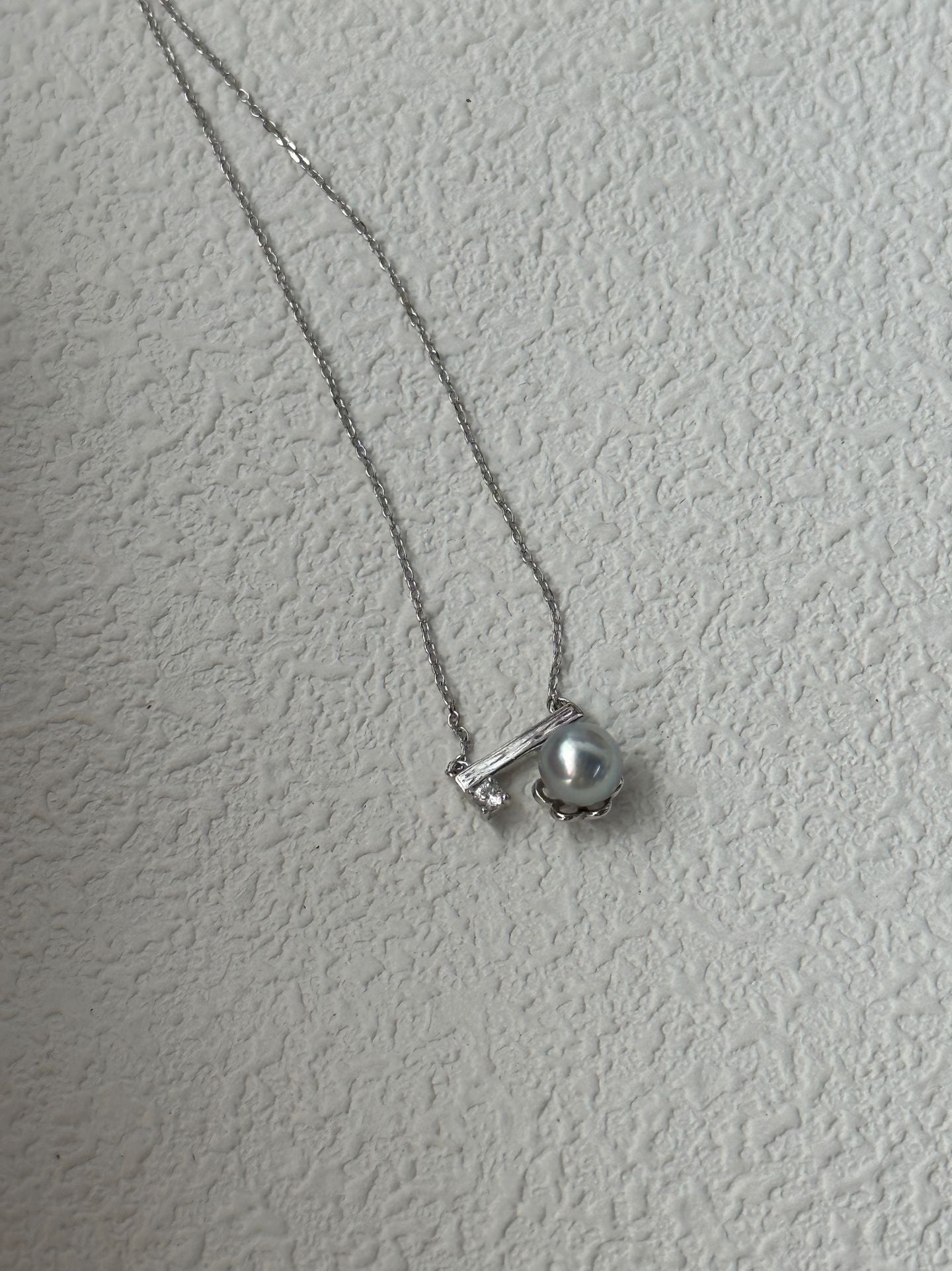 Tahitian pearl, sugar cube pearl, sterling silver, saltwater pearl