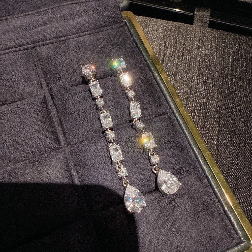 Italian vintage wheat ear water drop gemstone necklace with sparkling petals and zircon bracelet set