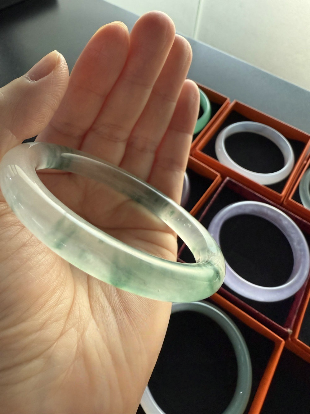 Violet High Ice Noble Consort Jade Marrow Bracelet Half Mountain Half Water Far Mountain Dai Agate Bracelet
