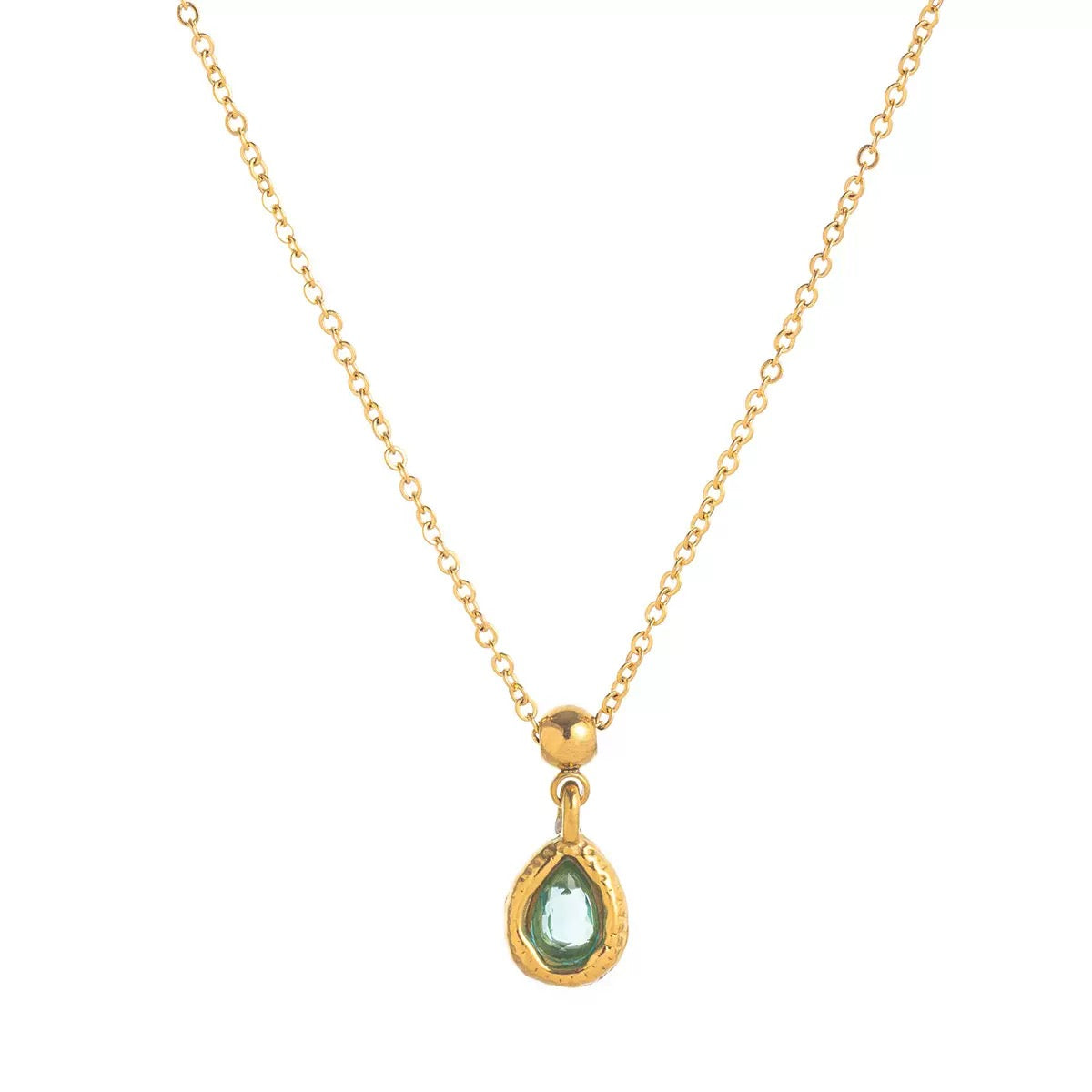 Stainless steel December birthstone Valentine's Day gift necklace vacuum electroplated with 18K gold in furnace to retain color