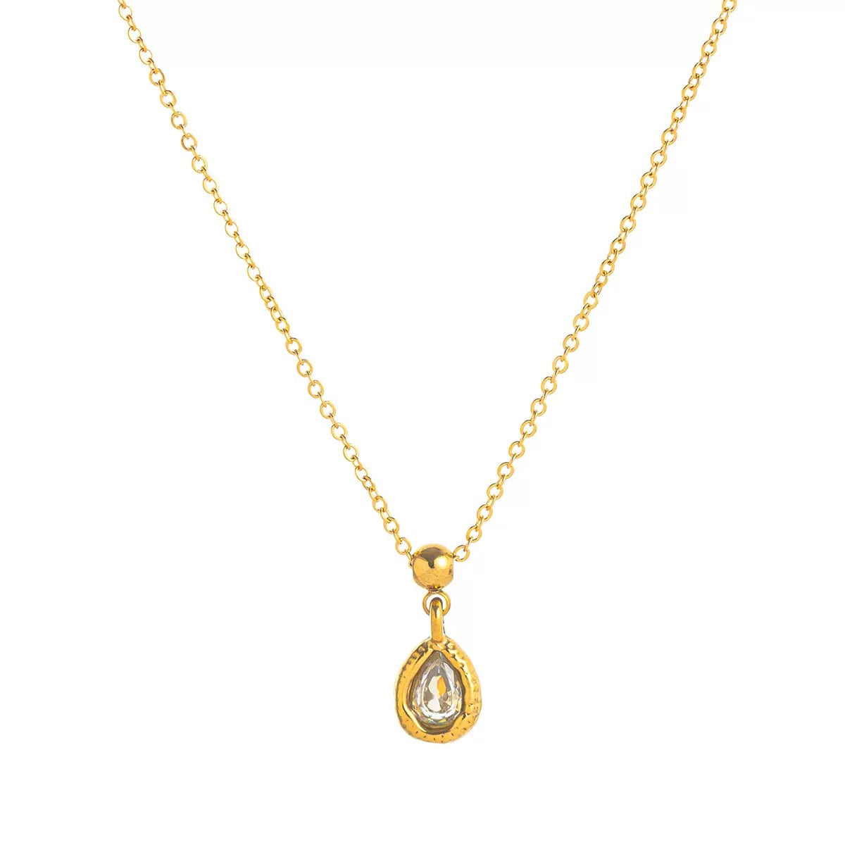 Stainless steel December birthstone Valentine's Day gift necklace vacuum electroplated with 18K gold in furnace to retain color