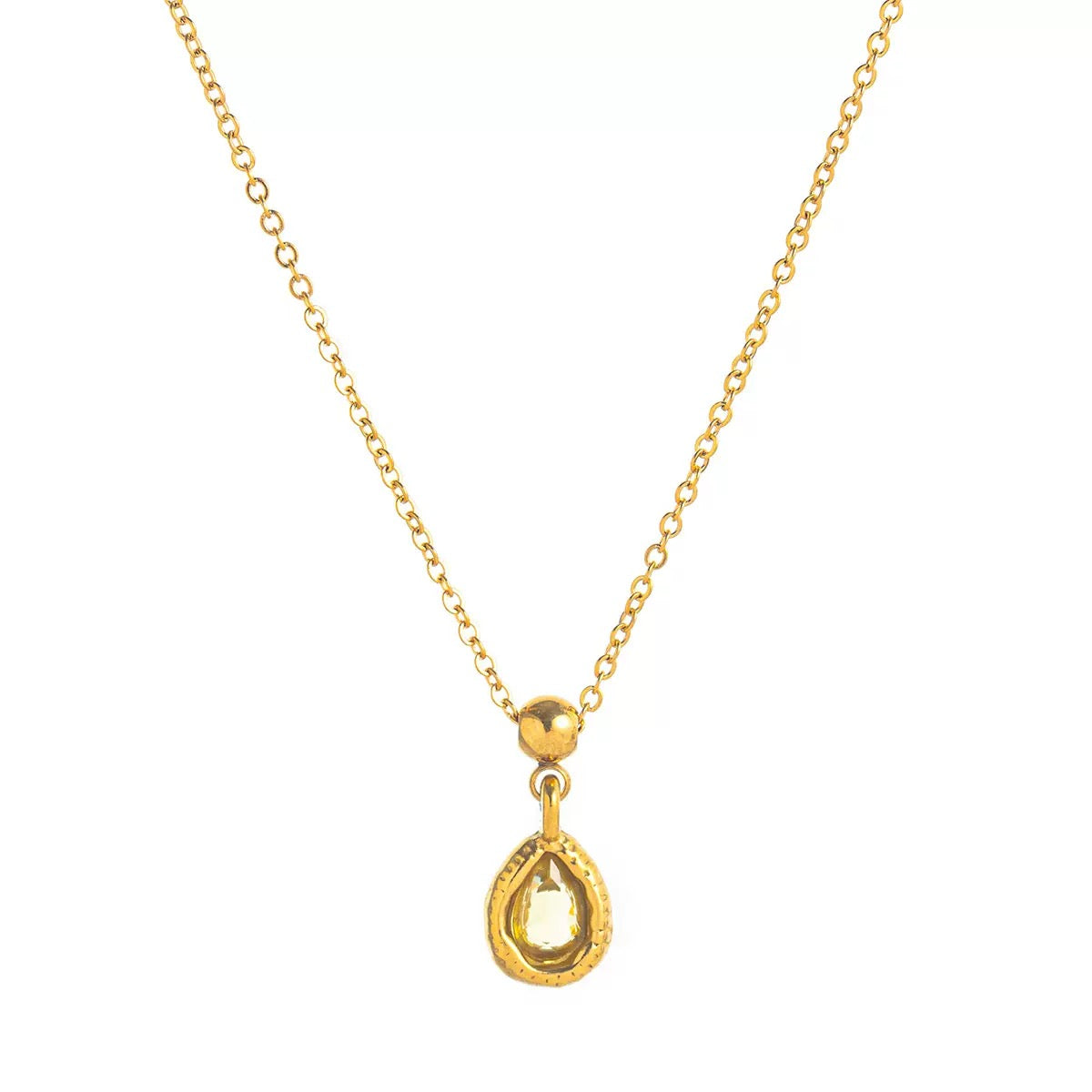 Stainless steel December birthstone Valentine's Day gift necklace vacuum electroplated with 18K gold in furnace to retain color