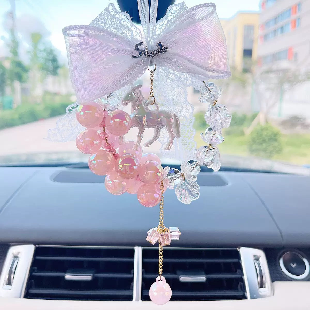 Dopamine bubble beads zodiac horse pendant, internet-famous car decoration, car hanging accessory, rearview mirror decoration for vehicle