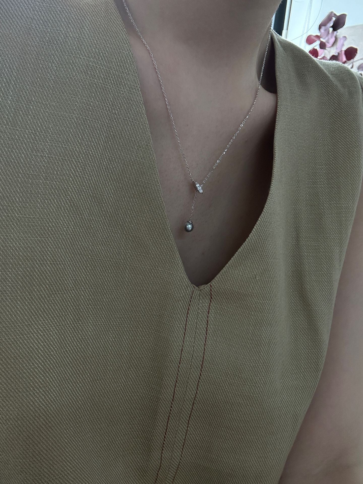 Natural seawater pearls, seawater pearls, really many hemp Y-shaped necklace