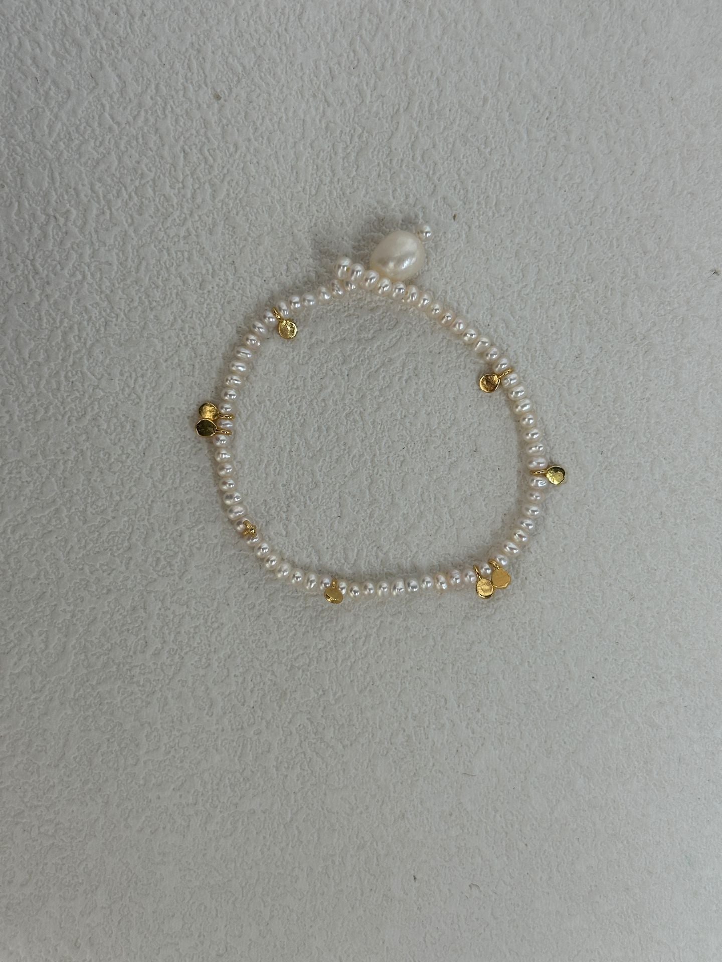 Natural freshwater pearl gold piece pearl bracelet for girls, Mother's Day gift, handmade pearl bracelet