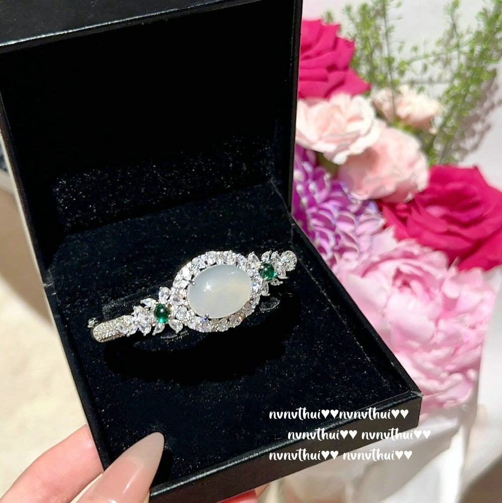 Crisp letter gemstone bracelet, 18K gold-plated jewelry, zirconia bamboo node-shaped sparkling diamond bracelet, adjustable opening.