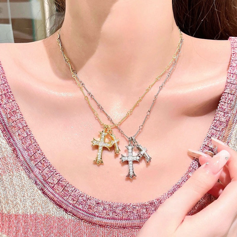 Sparkling Tear Drop Gem Eardrops Plated with 18K Gold, Wheat Ears, Tassel, Zircon Earrings, Cross, Sparkling Diamond Earrings