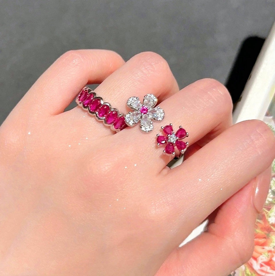 Midsummer Night's Dream Purple Flower Gemstone Necklace Light Luxury Premium Iris Purple Flower Zircon Bracelet