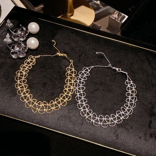 Vintage court lace gold wood ear bracelet with Italian craftsmanship, high-end feel, satin lace bracelet