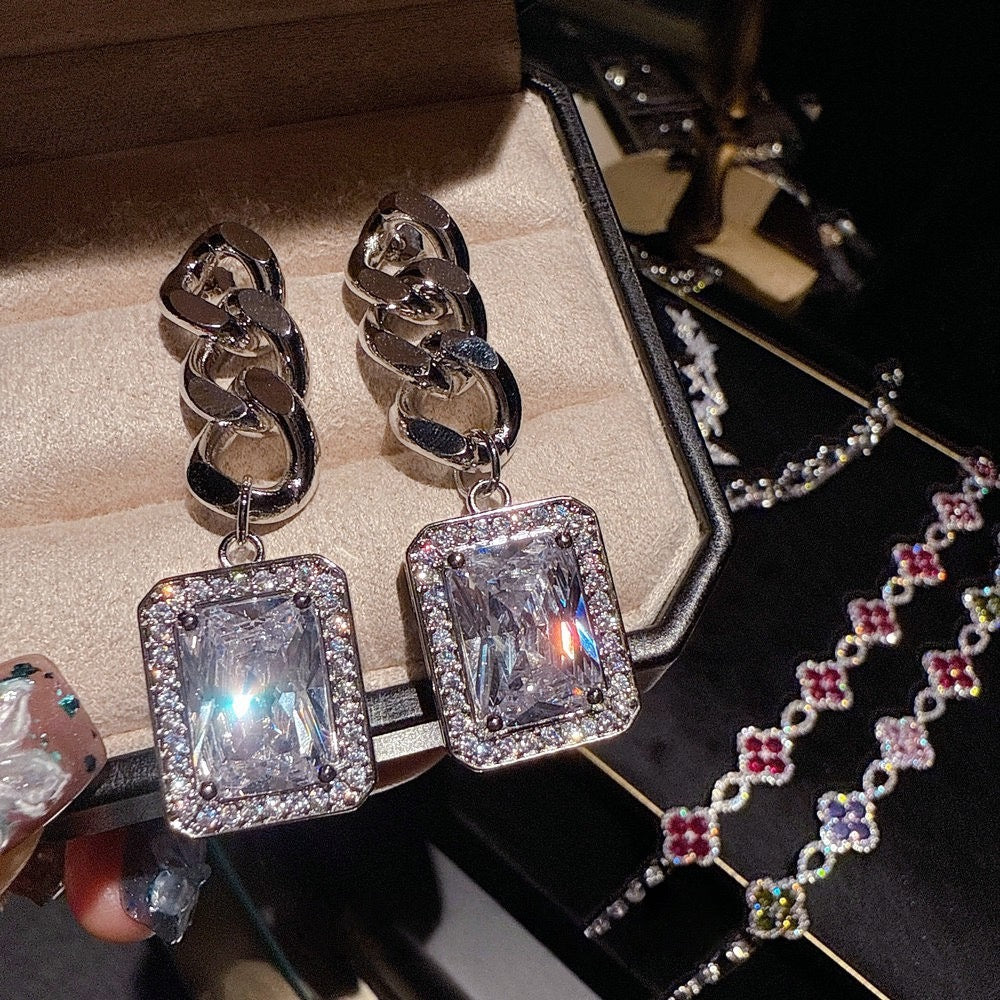 Midsummer Night's Dream Ruby Bracelet Banquet High Ding Color Treasure Small Flower Zircon Bracelet Set