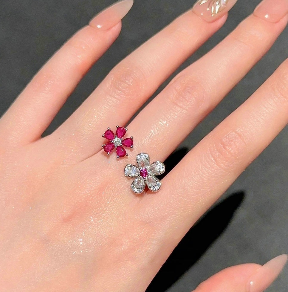 Midsummer Night's Dream Purple Flower Gemstone Necklace Light Luxury Premium Iris Purple Flower Zircon Bracelet