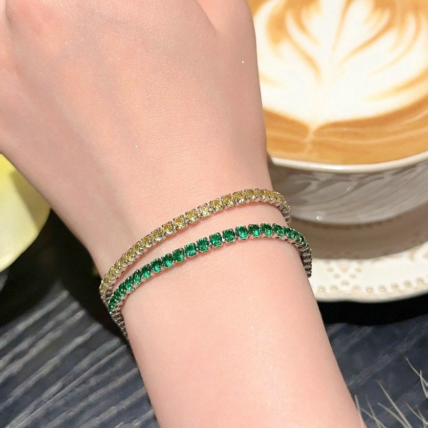 Tourmaline abacus rainbow gemstone bracelet, rich heiress plated 18K gold pomegranate red zircon bracelet, layered and worn