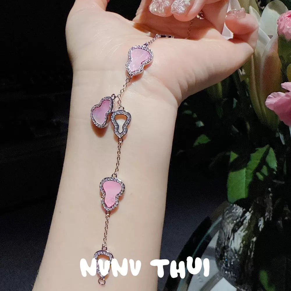 Jewelry Tiger's Eye Stone Mother-of-Pearl Gourd Hand Chain New Chinese Style Blue Turquoise Bead Gourd Hand Chain Stacking Wearing