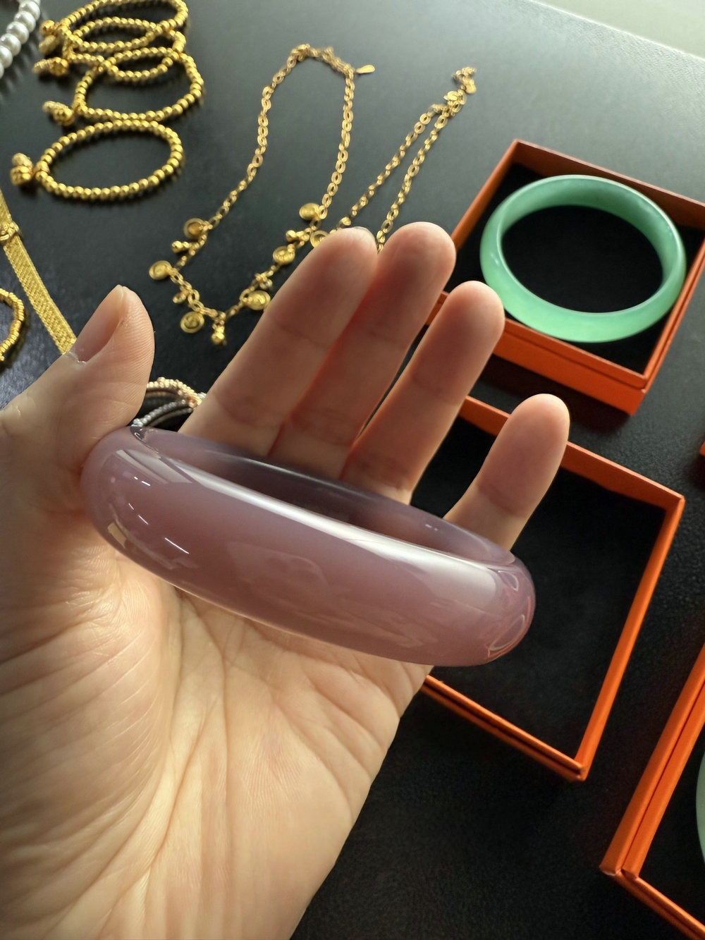 Violet High Ice Noble Consort Jade Marrow Bracelet Half Mountain Half Water Far Mountain Dai Agate Bracelet