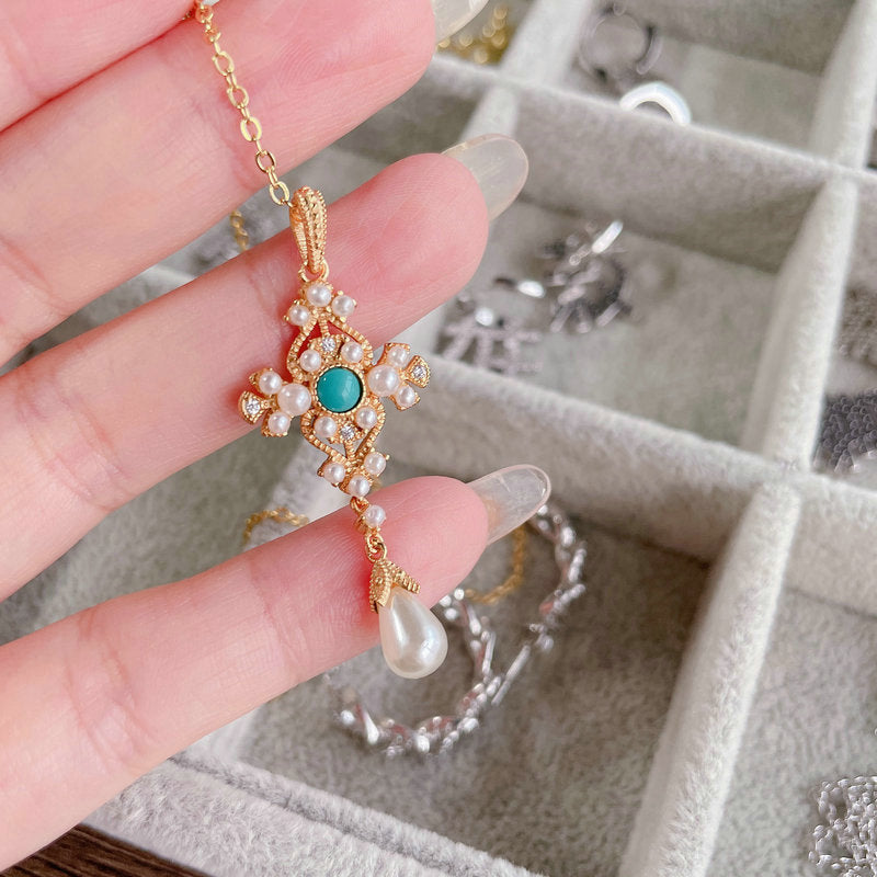 Sparkling Flowing Light Cross Gemstone Earrings Plated with 18K Gold Multi faceted Pendant, Tassel Colored Treasure Zircon Sparkling Diamond Earrings