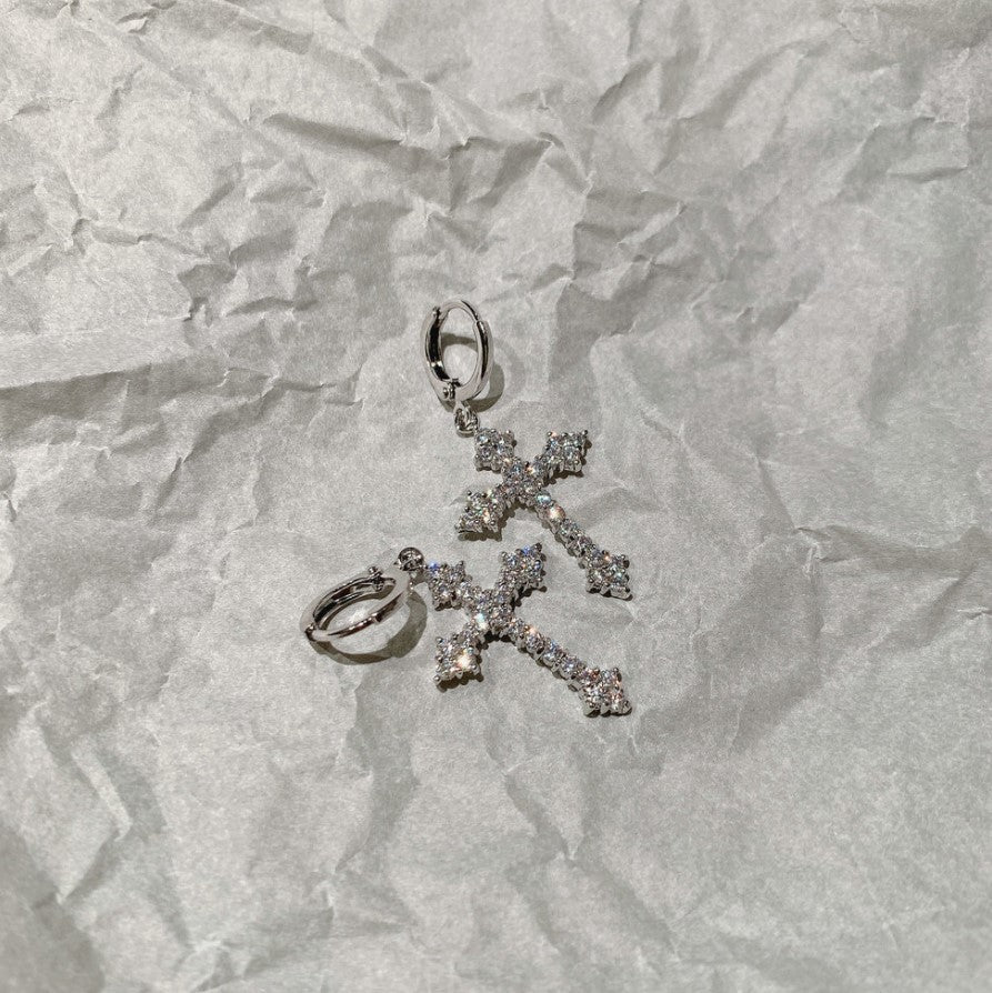 Sparkling Tear Drop Gem Eardrops Plated with 18K Gold, Wheat Ears, Tassel, Zircon Earrings, Cross, Sparkling Diamond Earrings