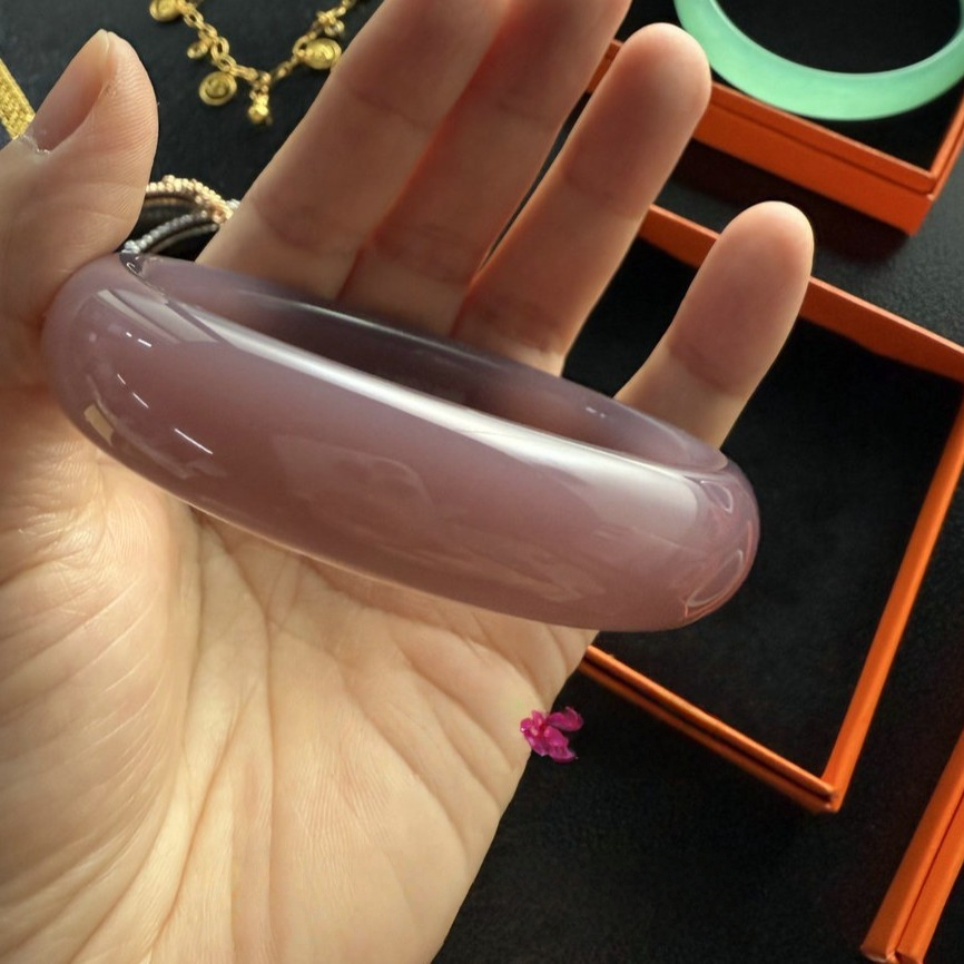 Violet High Ice Noble Consort Jade Marrow Bracelet Half Mountain Half Water Far Mountain Dai Agate Bracelet