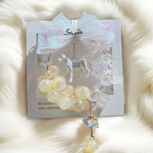 Dopamine bubble beads zodiac horse pendant, internet-famous car decoration, car hanging accessory, rearview mirror decoration for vehicle