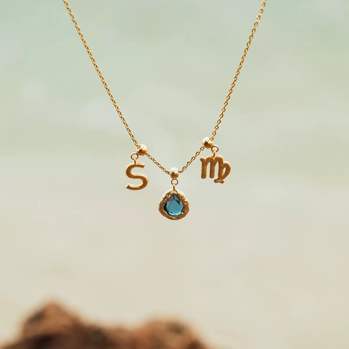 Stainless steel December birthstone Valentine's Day gift necklace vacuum electroplated with 18K gold in furnace to retain color
