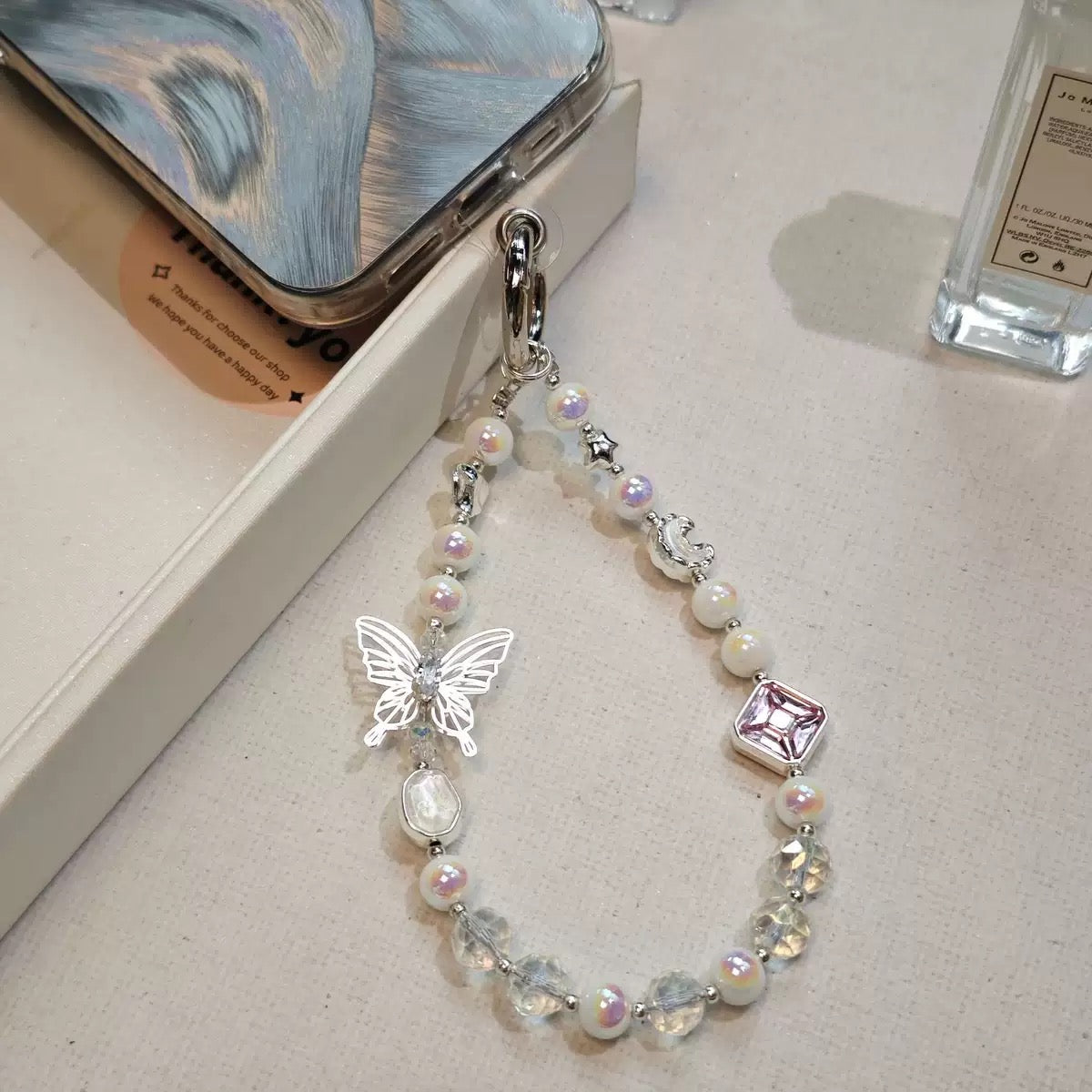 【Dream Butterfly】Hollowed-out Butterfly Mobile Phone Chain, Handmade, Ins-style, Chinese Style, Elegant Butterfly Mobile Phone Lanyard