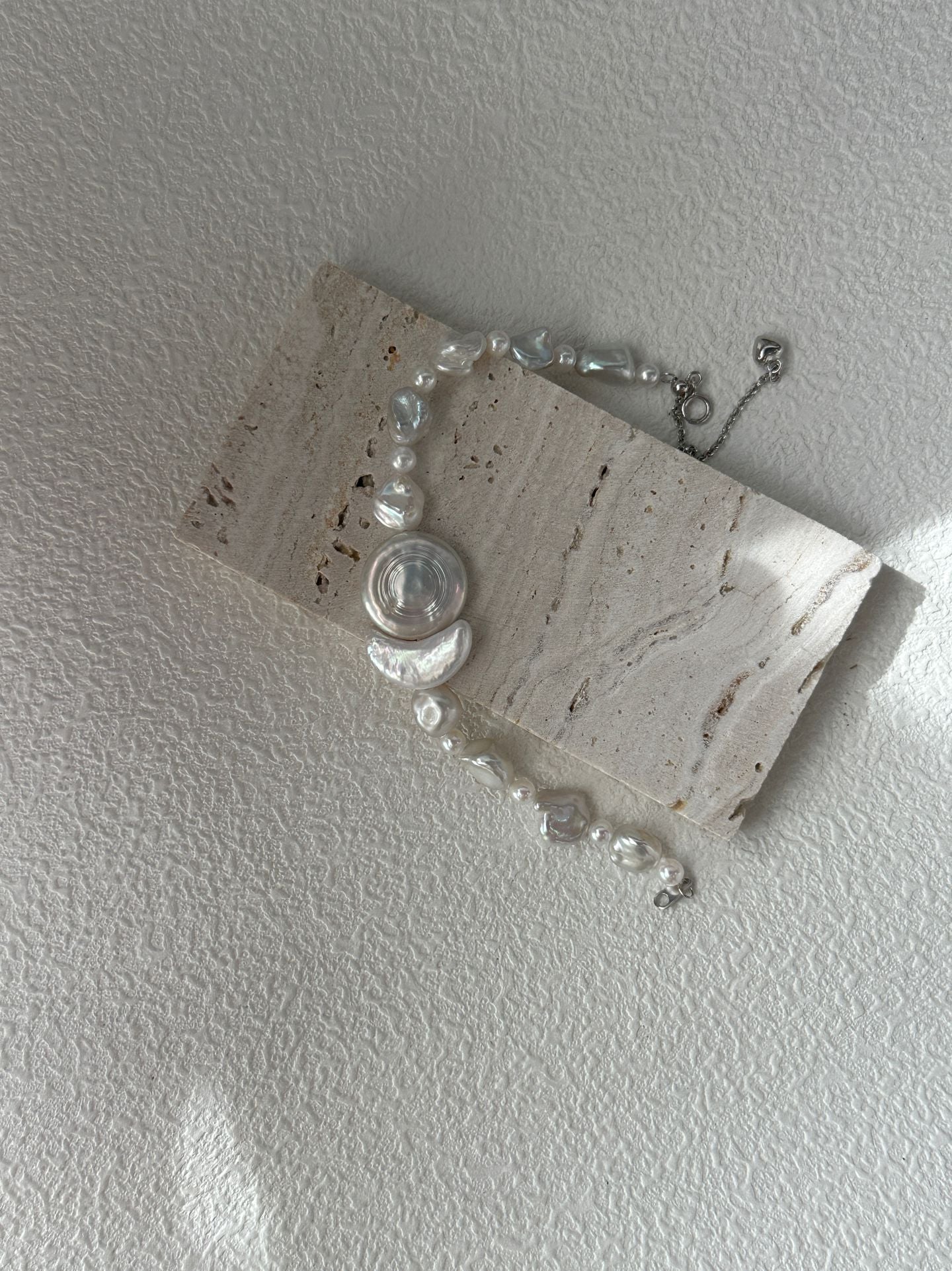Natural Freshwater Pearl Sun Moon Floating Rest Baroque Pearl Bracelet Girl's Gift Mother's Day Gift Pearl Handmade Necklace  Ring