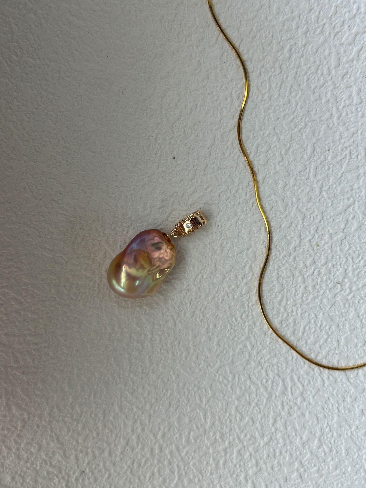 Natural freshwater pearl pomegranate colorful small Baroque pearl necklace l adjustable silver gold-plated 18K gold
