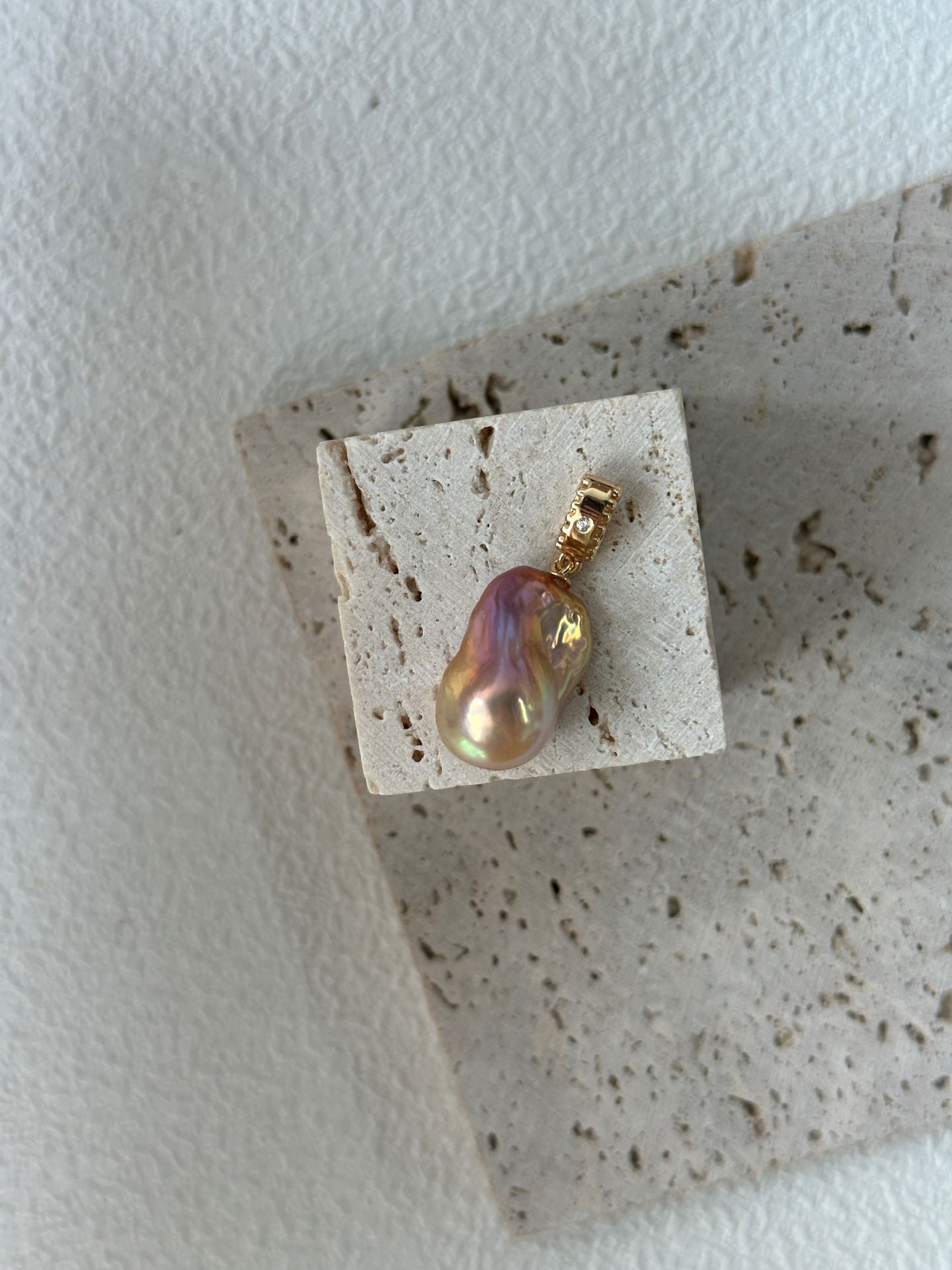 Natural freshwater pearl pomegranate colorful small Baroque pearl necklace l adjustable silver gold-plated 18K gold