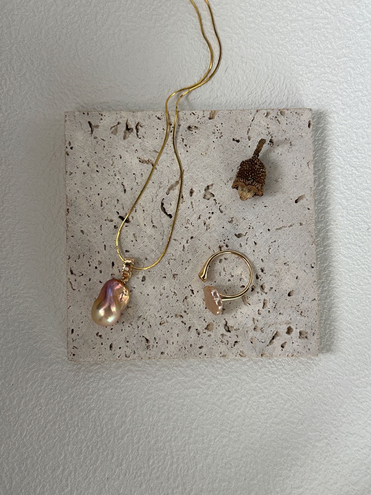 Natural freshwater pearl pomegranate colorful small Baroque pearl necklace l adjustable silver gold-plated 18K gold