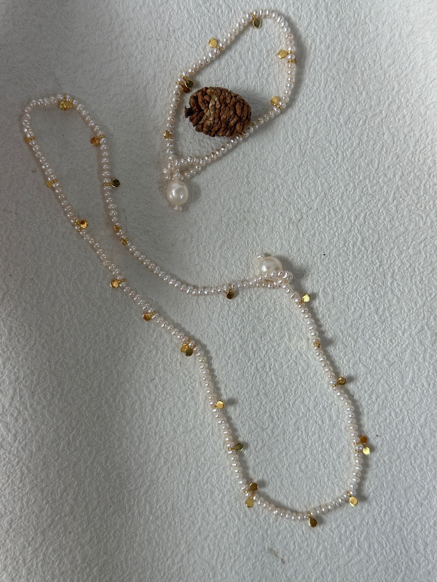 Natural freshwater pearl gold piece pearl bracelet for girls, Mother's Day gift, handmade pearl bracelet