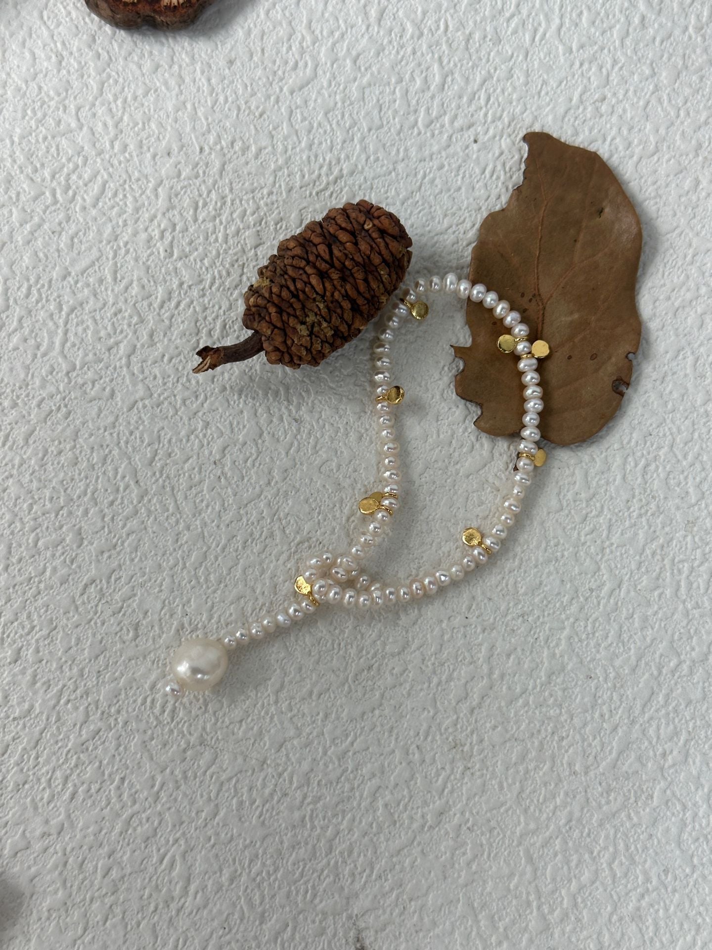 Natural freshwater pearl gold piece pearl bracelet for girls, Mother's Day gift, handmade pearl bracelet