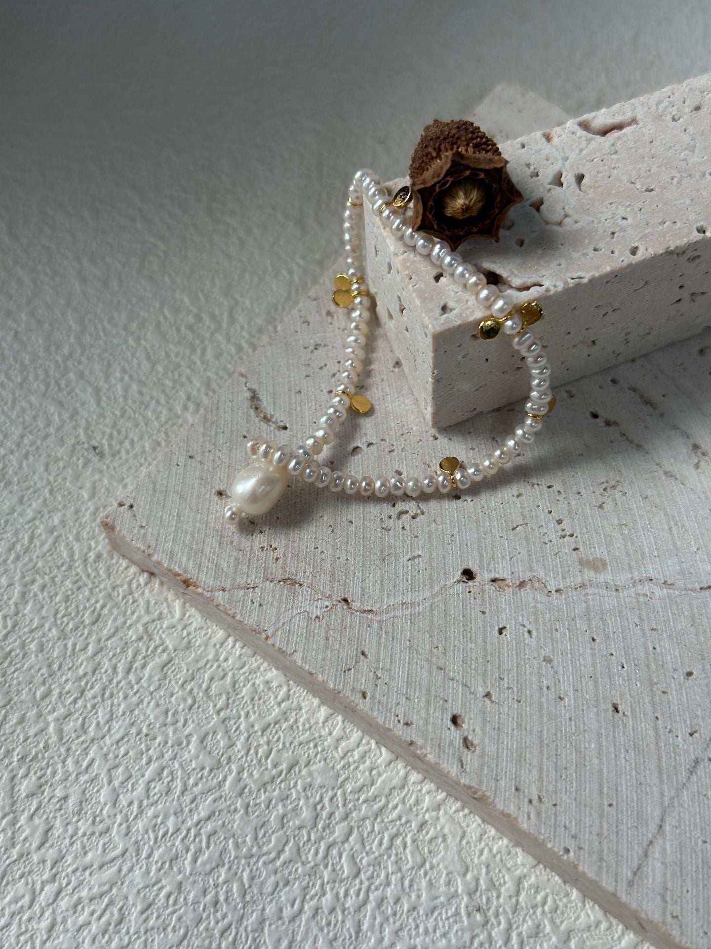 Natural freshwater pearl gold piece pearl bracelet for girls, Mother's Day gift, handmade pearl bracelet