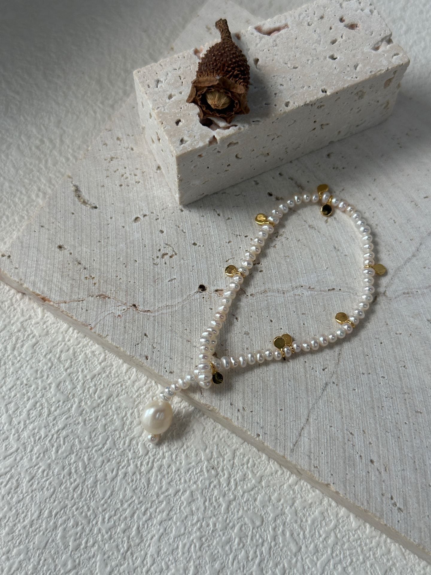 Natural freshwater pearl gold piece pearl bracelet for girls, Mother's Day gift, handmade pearl bracelet